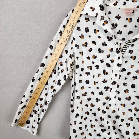 Persifor Leopard Print 100% Cotton Blouse Pullover – Chic Neutrals, Bold Pattern - Picture 5 of 12